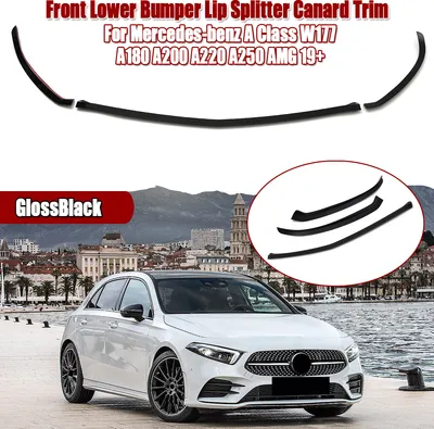 Obrázek produktu pro MECO nárazník, přední spodní hrana nárazníku Splitter Canard Edge pro Mercedes-Benz třídy A W177 A35 A180 A200 A220 A250 2019+