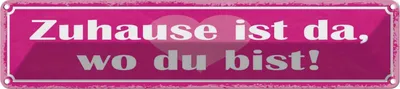 Produktbild von vianmo Blechschild 10x46 cm Zuhause ist da wo du bist Dekoration Spruch Zitat