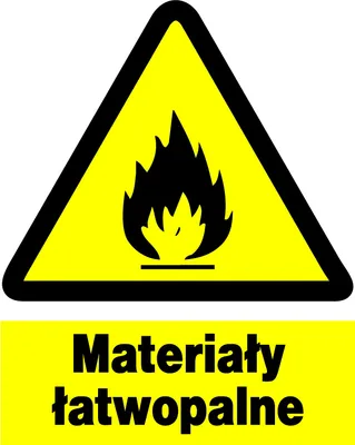 Obrázok produktu pre Horľavé materiály - 225X275 výstražná tabuľa ZNAK PVC