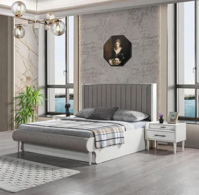 Produktbild von Schlafzimmer 3tlg. Bett + 2 Nachttische Möbel Set elegant