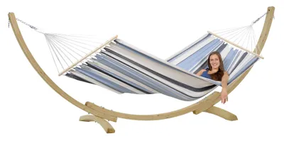 Produktbild von AMAZONAS Samba Set Marine – Hängematte mit Gestell Liegefläche 210x140cm