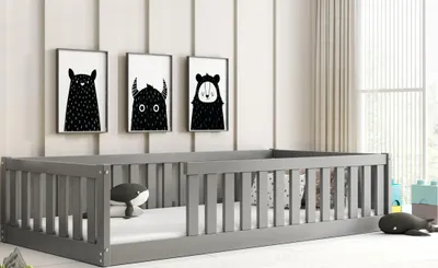 Produktbild von Interbeds Bodenbett Kinderbett Montessori 190x90cm Einzelbett Bett für Jungen und Mädchen