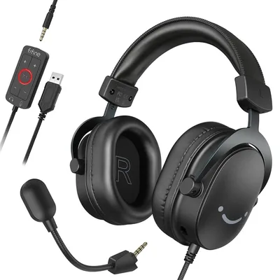 Image de Casque gaming FIFINE avec micro, casque circum-auriculaire, casque USB pour PC, PS4 et PS5