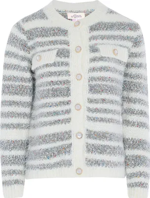 Produktbild von aleva damen strickcardigan - wollweiss mehrfarbig, XS/S