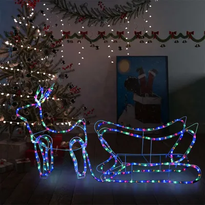 Zdjęcie produktu dla VIDAXL Weihnachtsdekoration Rentier und Hülsen 252 LEDs