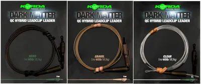 Produktbild von Korda Dark Matter Leader QC Hybrid Clip 100cm 40lb - Karpfenrig, Farbe:Weed