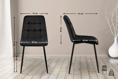 Produktbild von Esszimmerstuhl HLO-CP118 Samt  schwarz