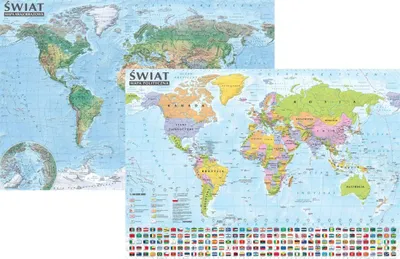 Image de Le monde. Carte physique et politique. Sous-main double face. ExpressMap