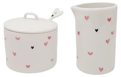 Produktbild von Milchkännchen + Zuckerdose Rose Little Hearts Herzen Bastion Collections