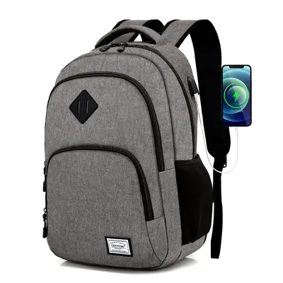 Produktbild von Rucksack Laptop Rucksack Herren Große Kapazität Casual Rucksack für 15,6" Laptop mit USB Ladeanschluss für Reisen (grau)