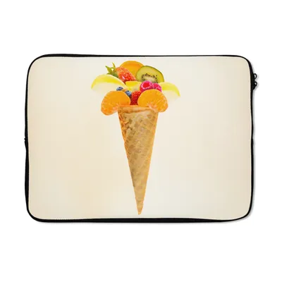 Produktbild von MuchoWow® Laptop Hülle 13 Zoll Eiswaffel mit Obst Laptoptasche - Laptophülle - Sleeve - Rundumschutz