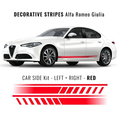Zdjęcie produktu dla Paski samoprzylepne czerwone do Alfa Romeo Giulia
