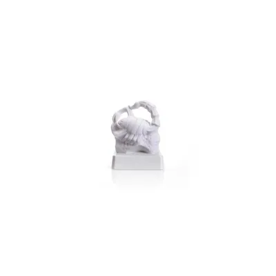 Zdjęcie produktu dla Figurka porcelanowa „Skorpion”, 10 cm, biała biszkwitowa, znak zodiaku
