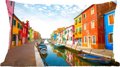 Produktbild von MuchoWow® Zierkissen Sofakissen Wohnzimmer Dekokissen 60x40 cm Italien - Häuser - Farben - Kopfkissen - Polster mit Foto