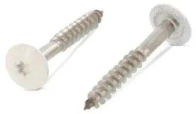 Productafbeelding van Houtschroeven 4,8 x 38 mm, 10 stuks, roestvrij staal A2 / V2A, Trespo platkop houtbouwschroeven
