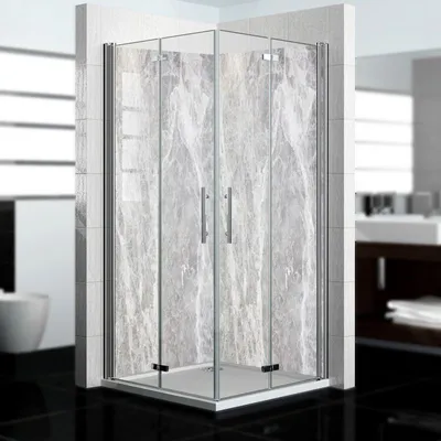 Produktbild von dedeco Eck-Duschrückwände Aluminium wasserfest Motiv: Nordsee V1, 2 x 100x210x0,3cm, Fliesenersatz fugenlos Wandverkleidung Wandpaneele, Germany