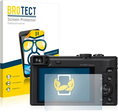 Produktbild von 2x Für Panasonic Lumix DMC-TZ60 Schutzfolie BROTECT Displayschutz Display Schutz Folie Klar Transparent