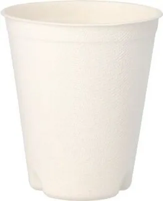Produktbild von 500 Trinkbecher Zuckerrohr "pure" 0,3 l Ø 9 cm · 10 cm weiss für Heißgetränke