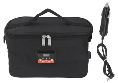 Immagine prodotto di Borsa scaldavivande per auto 30W riscaldatore 8 -l - indicatore di temperatura con maniglia portatile 12 V per pranzo nero