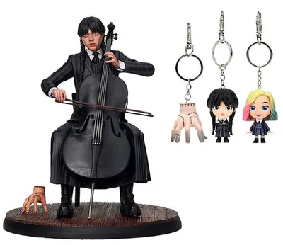 Produktbild von Wednesday figure Wednesday Cello + Schlüsselanhänger