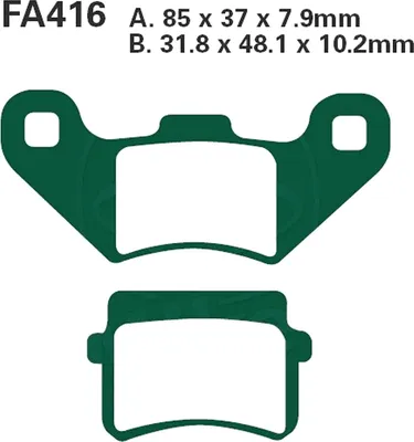 Image de Plaquettes de frein avant pour Adly Sport 300 Interceptor, année de fabrication 2007-2015 - Plaquettes de frein EBC - Neuf