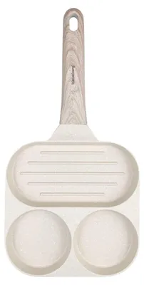 Produktbild von 3-in-1 Marmorpfanne für Eier, Pfannkuchen, Pfannkuchengrill 18cm BEIGE KLAUSBERG KB-7818
