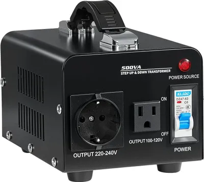 Produktbild von Spannungswandler-Transformator 500 VA, Aufwärts-/Abwärtswandler 110 V auf 220 V/220 V auf 110 V
