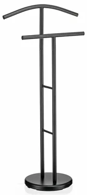 Produktbild von Herrendiener LAURENZ Garderobe Kleiderständer Garderobenständer Kleiderstange mit Hosenbügel, Metall schwarz