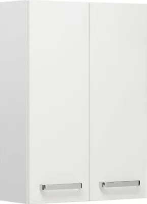 Produktbild von Badezimmer 2-türiger Hängeschrank WARSCHAU-66 Badschrank in weiß glänzend - B/H/T: 50/70/20cm