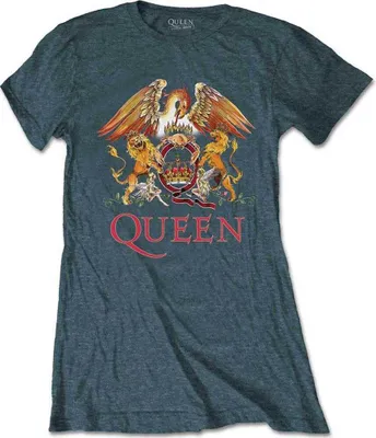 Immagine prodotto di Queen - T-shirt da donna con stemma classico, taglia XX - blu
