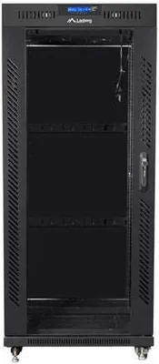 Image de Lanberg free standing rack 19inch cabinet 27U 600x600 glass door LCD flat pack black Freestanding rack