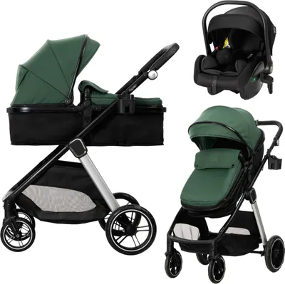 Produktbild von Lorelli Aspen Green 3-in-1 Kombi-Kinderwagen inkl. i-Size Autositz 1002202-2512