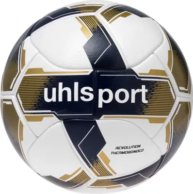 Produktbild von Uhlsport Revolution Thermobonded Spielball - Weiß / Marine / Gold  | Größe: 5