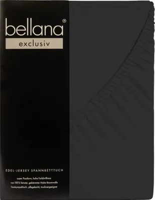 Produktbild von Bellana exclusiv - Edel-Jersey Spannbetttuch 90-100 x 200 cm schwarz 150g/m², 100% gekämmte Baumwolle,