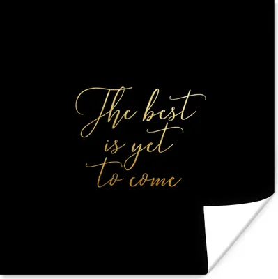 Produktbild von MuchoWow® Poster Zitate - Motivation - Gold - Schwarz 50x50 cm - Wohnzimmerdekoration