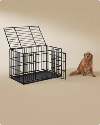 Produktbild von Feandrea Hundekäfig hochbelastbar, für mittelgroße und große Hunde, Doppeltüren