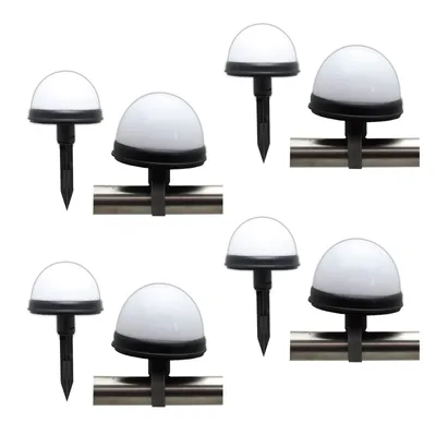 Produktbild von 8er Set LED Solarleuchte Geländer Zaun | Solar Lampe Kugelleuchte | Gartenlampe Außenleuchte | Solarlampe Garten | Solarkugel Kunststoff