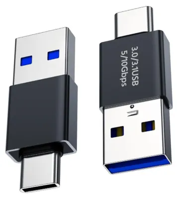 Immagine prodotto di INF Adattatore Type-C a USB 3.0 maschio 4 pezzi nero ABS 3.2x1.4cm