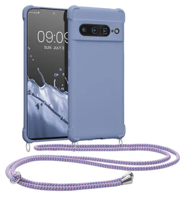 Produktbild von kwmobile Necklace Case kompatibel mit Google Pixel 7 Pro Hülle - Cover mit Kordel zum Umhängen - Silikon Schutzhülle Lavendel