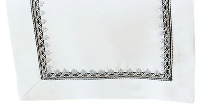 Produktbild von Tischwäsche mit silberner Bordüre 85 x 85 cm