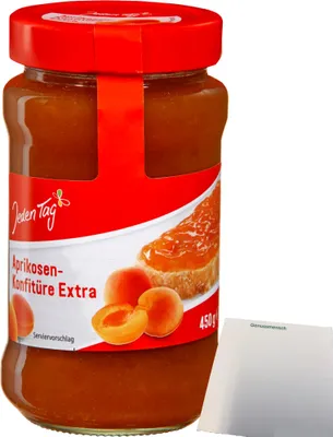 Produktbild von Jeden Tag Konfitüre Extra Aprikose (450g Glas) + usy Block