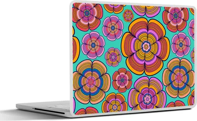 Produktbild von MuchoWow® Laptop Aufkleber Sticker Cover Design - Flower Power - Farben 30x21 cm - Sticker für Laptop - Selbstklebend