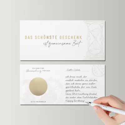 Imagen del producto de Vale de regalo con tarjeta raspable, embalaje para regalo, tiempo compartido, 1 unidad, para ocasiones especiales