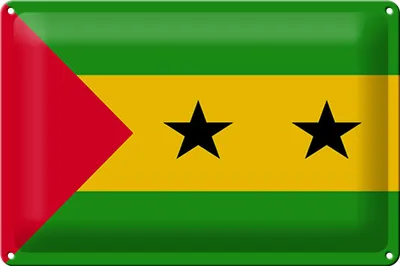 Produktbild von Blechschild Flagge São Tomé und Príncipe 30x20cm São Tomé