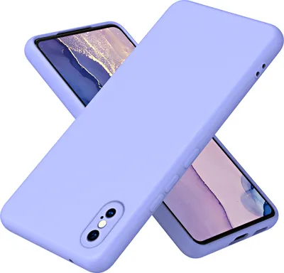 Produktbild von iPhone X / XS Hülle, Flüssig Silikon Handyhülle Stoßfest Kratzfest Schutzhülle für iPhone X / iPhone XS Lila
