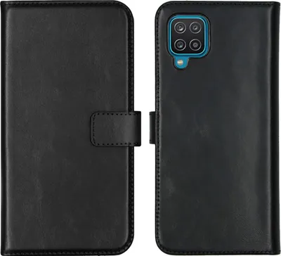 Produktbild von Selencia Echtleder Klapphülle Samsung Galaxy A12 - Schwarz