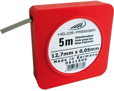 Produktbild von Helios Preisser Fühlerlehrenband, Einzelkassette (Kohlenstoffstahl, gehärtet, Breite 12,7 mm,Länge 5 m, Nennmaß 0,01 mm)