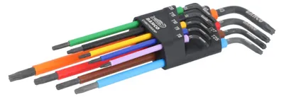 Image de Jeu de 9 clés Allen longues de différentes couleurs, de marque TORX®