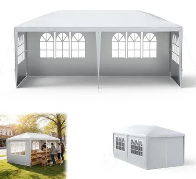 Produktbild von Solidchoice – Wasserdichter Gartenpavillon, 3 x 6 Meter, mit Seitenwänden und Fenstern