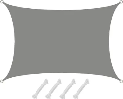 Image de UPF50+ UV Voile d'ombrage 3x4 Polyester Rectangulaire Hydrofuge Jardin Balcon Gris